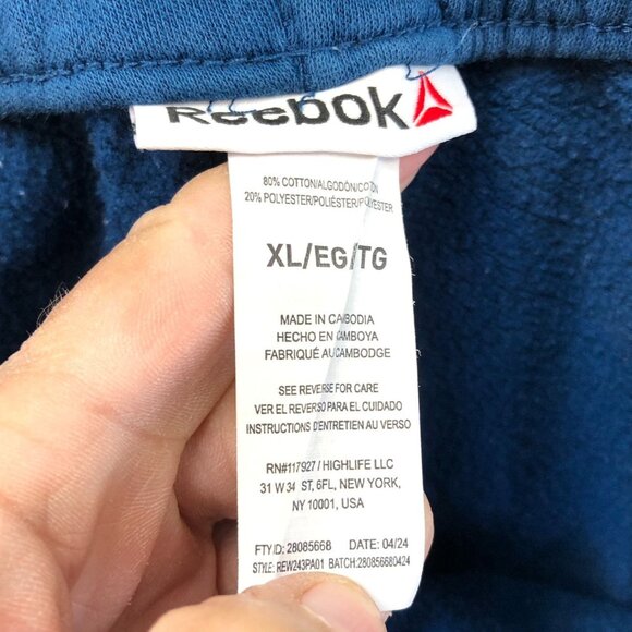 Reebok Men Jogger Pants Size XL Blue Pull On Sweatpants Elastic Waist Activewear - Picture 3 of 11